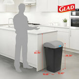 3 Pack | Linkable Waste and Recycling Bin with Swing Top and Lift Up Lid, for Kitchen, Office, Home
