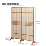 Light Brown Folding Room Divider - 2 Panel Privacy Screen, Portable Freestanding Wall Partitions for Home & Office, Durable Wood Base, Perfect for Space Separation