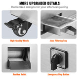 Sugar Cane Juicer Machine, 800W Electric 3 Rollers 304 Stainless Steel Rollers 660lb/h Output Sugar Cane Juicer Press with Acrylic Transparent Door for Commercial Use VBENLEM