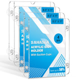 Sahasea Acrylic Window Sign Holder with Suction Cup 8.5 X 11, 4 Packs Acrylic Frames Glass Door Wall Mount Advertising Signage Sign Holder for Business, Restaurant, Store, Notice, Office