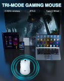 12000 DPI Rechargeable Wireless Mouse with 6 Programmable Buttons, Ergonomic Computer Mouse for Laptop