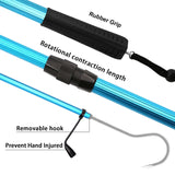 SANLIKE Telescopic Fish Gaff with Stainless Sea Fishing Spear Hook Tackle, Soft Rubber Handle Aluminium Alloy Pole for Saltwater Offshore Ice Tool SANLIKE