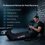NXHMO Leg Massager with Heat and Compression, Foot Massager for Circulation and Pain Relief, Sequential Air Compression Boots Recovery System with 9 Intensities 6 Modes,3 Heating for Athletes