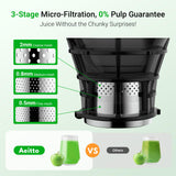 Aeitto Juicer Machines, 5.3" Extra Wide Mouth, Cold Press Juicer, Easy to Clean, Fit Whole Vegetables & Fruits, Professional Juice Extractor Machine,Self Feeding, High Juice Yield