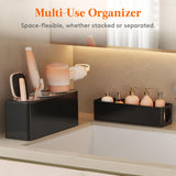 Lifewit Hair Tool Organizer Countertop, Removable Blow Dryer Holder for Bathroom, Acrylic Hot Tools Organizer Storage for Curling Iron, Brush, Straightener, 3 Stainless Cups, Black, 30 cm/12 inch(L)