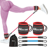 HOXWC Ankle Resistance Bands with Cuffs, Glutes Workout Equipment, Ankle Bands for Working Out, Exercise Bands for Butt Lift Women, Workout Equipment