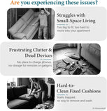 56'' Dark Grey Fabric Loveseat Small Couch with 2 USB for Living Room Sofa