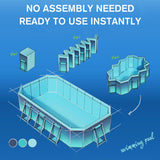 SUPIIRAW Foldable Pool, Non-Inflatable Swimming Pool for Kids, Adults and Pets,Large Foldable Pool with Equipped with Sturdy Metal Brackets, Suitable for Outdoor Backyard Gardens 116" × 65" × 19"