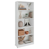 Tuhome Basic 71" H x 29" W Bookcase Display Cabinet with 5-Tier Open Display Shelves, Cabinet for Living Room or Bedroom, White