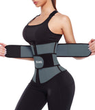 ANGOOL Neopren Waist Trainer For Women,Workout Plus Size Trimmer Belt Sauna Sweat Corset Cincher With Zipper 2XL Gray-Dark