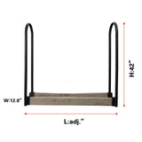 Fire Beauty Firewood Log Rack Adjustable Bracket Kit, Fireplace Wood Storage Holder,Black Powder,Coated Steel, Outdoor and Indoor(Adjustable)