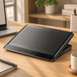 Okiyakusama Laptop Cooling Pad with Six Fans Aluminum Alloy Stand for Heat Dissipation Suitable for Home Office Study Desk, Silver