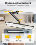 monTEK Single Monitor Wall Mount, Full Motion Spring Arm for 17-40" Screen