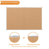VIZ-PRO 60" x 48" Large Cork Bulletin Board, Foldable & Wall-Mounted Notice Pin Board with Silver Aluminum Frame, for School Home Office - 5' x 4' Corkboard