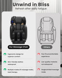 Massage Chair Full Body Zero Gravity Shiatsu Recliner Back Massage Chair with Heating, 10 Roller Nodes, Airbags, Footrest, 5 Auto Modes, Bluetooth Speaker, Screen Controller, Easy Assembly, Black