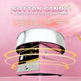 1000W 110V Commercial Electric Cotton Candy Machine with Sugar Scoop, 3000R/M Cotton Candy Maker Machine with Stainless Steel Large Sugar Bowl, Candy Machine for Kids Christmas Party Home