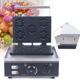 Electric Mini Donut Maker Machine Nonstick Commercial Doughnut Baker Maker Home Baker Machine Stainless Steel Makes 5 Blossom-shaped Doughnuts Countertop Mini-pie and Quiche, Waffle Maker 1500W