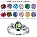 Oseew 2027 Custom Oval Birthstone Class Ring for Men Women
