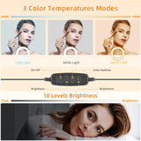 2Packs-Ring Light for Computer Laptop,Video Conference Lighting kit for Zoom Meetings,5" Small Led Selfie Light Portable DeskLight with Stand,Cell Phone Holder Desktop Lighting for Skype Call Black