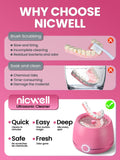 Dental Ultrasonic Retainer Cleaner Machine: Nicwell 200ML Dental Cleaning Pod for Denture, Mouth Guard, Night Guard, Braces, Tray, Aligner 45kHz Cleaner with Protection Design & Digital Timer