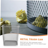 Alipis Metal Garbage Bin Mesh Trash Can Square Wastebasket Open Top Waste Basket Bin Trash Can Garbage Cans for Under Desk Office Home Apartment Dorm Room Bedroom Mesh Rubbish can