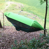 QZQHNYJ Recreation 1-2 Person Portable Outdoor Camping Hammock with Awning Mosquito Net High Strength Parachute Fabric Hanging Bed Hunting Swing Gifts for Hikers