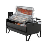 ONLYFIRE GRILLS 2 IN 1 Charcoal Grill Rotisserie Kit with 3 Stainless Steel Rotating Baskets and 24 In Grill Grate, Auto Swivel BBQ Roasting Machine for Outdoor Patio Backyard Barbecue, GS304