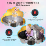 BLITZHOME Cotton Candy Machine, 1000W Electric Commercial Retro Candy Floss Maker with Sugar Scoop, Stainless Steel Bowl, Easy to Use/Clean, Perfect for Home, Party, Carnival, Kids Birthday, Festival