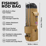 Tough Outfitters Fishing Rod Case - Fishing Pole Case for Travel & Storage - Pole Carrier Bag with Adjustable Shoulder Strap