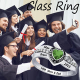 Oseew 2027 Custom Heart Birthstone Class Ring for Men Women