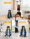 YOLEO Heavy-Duty A-Frame Dumbbell Rack with Wheels, 5-Tier Weight Rack, 440LBS Capacity, Space-Saving Home Gym Storage Organizer, Anti-Slip (Rack Only)