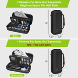 YOREPEK Golf Glove Holder with Removable Golf Glove Shaper, Protective Hard Shell Golf Accessories Case Bag (Black Small)