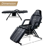 Favfurish Massage Salon Tattoo Chair,Multi-Purpose 3-Section Facial Bed Table, with Hydraulic Stool and Two Trays, Adjustable,fit for Beauty,Barber,Spa,Easy to Assemble, Pink