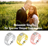 Oseew 10k 14k 18k Solid gold Moissanite Rings for Men Mens Moissanite Wedding Band Round Cut Moissanite Rings （(D Color VVS1 Clarity)）