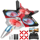4DRC V39 RC Plane with Camera for Adults Kids, RC Airplane Fighter Jet 2.4GHz RTF Glider Aircraft Plane Toys,Waypoint Functions,Altitude Hold, Gesture Selfie,3D Flips,2 Batteries,Red