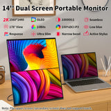 Magedok Dual Monitor 14 Inch 2K OLED for Laptop Extender|