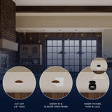 LUXRITE 1-Inch LED Trimless Recessed Spotlight with Black Reflector Trim Replacement 10W, 850LM, 2700K-5000K, 60° Beam Angle, Dimmable, Push-n-Lock, CRI90, Damp & IC Rated, ETL White + Black (4 Pack)
