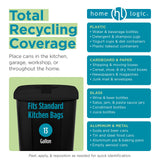 Home Logic Recycling Bin System, 3 Pack Waste Sorting Containers with Stickers