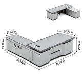 HHEvergreenEnsemble Executive Desk with Desktop,Arc-Shaped Design (78.74)