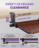 Zontera Ergonomic Mouse & Keyboard Tray Under Desk, 20x11.8In Board, Walnut