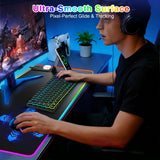 RGB Gaming Mouse Pad with Magnetic Wireless Charging & Foldable Phone Stand