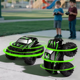 Ufilni 1:24 Waterproof Monster Truck Toys RC Cars: Amphibious Remote Control Car Trucks 4WD All Terrain Off-Road Pickup Toy for 6 7 8 9 10 11 12 Year Old Boys Girls Kids Gifts Presents Green