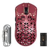 ATTACK SHARK R5 Ultra Wireless Gaming Mouse,39g Superlight Carbon Fiber Hollowed-Out,PAW3950MAX Optical Sensor Nordic 52840 MCU 8K Polling 42K DPI,Tri-Mode Programmable Mice with Coiled Cable-Red