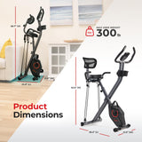 Sunny Health & Fitness Foldable Magnetic Stationary Exercise X-Bike Pro, 300 LB Capacity, Low-Impact, 14-Level Resistance, Ergonomic Support, SunnyFit App Enhanced Connectivity - SF-B223012 Sunny Health & Fitness
