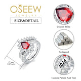 Oseew 2027 Class Graduation Ring for Women College High School (White Gold)
