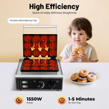 Donut Maker Machine Electric Doughnut Baker Maker Machine 110V Commercial Use Nonstick, Temperature 122-572℉,Commercial Waffle for Restaurant and Home Use (12 Holes Donut Maker)