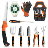 Gardening Tools,10PCS Stainless Steel Heavy Duty Garden Tool Set,Non-Slip Ergonomic Handle and Outdoor Garden Shovel