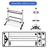 JOYWAVE Fishing Rod Holders,Aluminium Fishing Pole Holders,Portable Fishing Rod Rack,Holds Up to 24 Rods,Fishing Pole Vertical Ground Display Rack