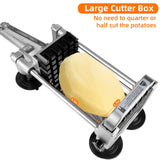 2Pcs French Fry Cutter, ZSCOOKLY Heavy Duty Potato Cutter Stainless Steel with 1/2-Inch and 1/4-Inch Blade Great for Potatoes Carrots Cucumbers.