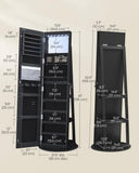 SONGMICS LED Jewelry Cabinet Standing, Lockable Armoire With Full-Length Mirror and Adjustable Lights, Space-Saving Organizer, Gift Idea, Ink Black UJJC008B01